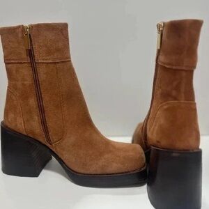 ASOS Brown Suede Heeled Boots